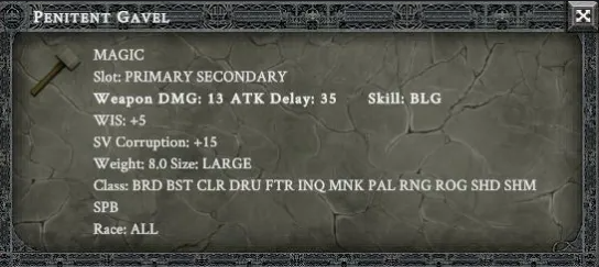 PENITENT GAVEL item card